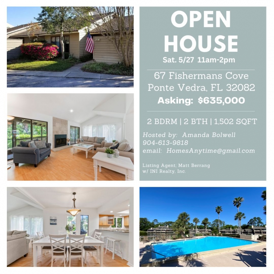 OPEN HOUSE Sawgrass/Ponte Vedra Bch Condo Sat. 5/27 11am-2pm